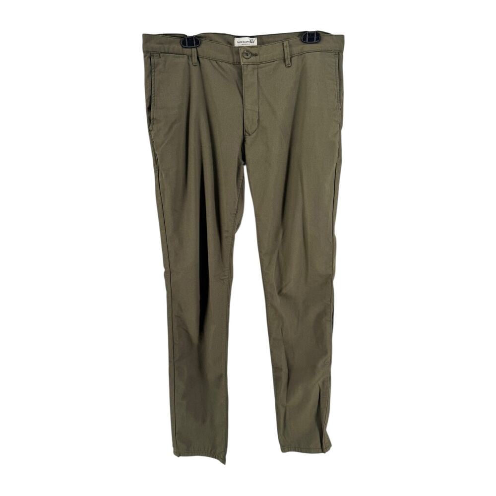 These Glory Days Men's Olive Green Almon Skinny Pants Size 52 Inseam 33